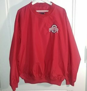 Red Ohio State University windbreaker pullover